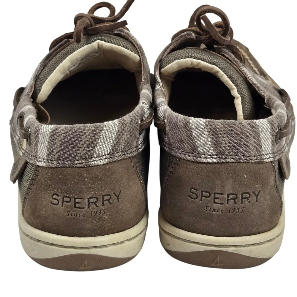 Sperry Songfish Boat Shoes Stripe Taupe 97217 Women's 7M with Box WORN ONCE Y2K